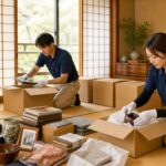岐阜の遺品整理後の不要物処理 スタッフが丁寧に仕分け作業をしている様子