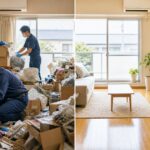 ゴミ屋敷をプロが清掃したビフォーアフターイメージ