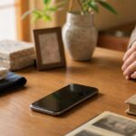 遺品整理で携帯電話・スマートフォンが出てきた場面　デジタル遺品のイメージ