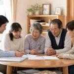 介護のキーパーソン指定について家族で話し合うシーン