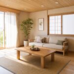 不用品が片付き整理された明るいリビング 転倒リスクのない安全な住空間