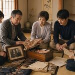 形見分けの時期に家族が遺品を囲んで静かに話し合うシーン