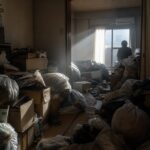 セルフネグレクトの定義と原因を表す画像 - 薄暗い部屋に物が積み重なった状態