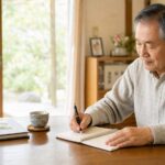 終活入門 エンディングノートを書く高齢者