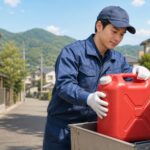 岐阜で灯油を安全に処分する不用品回収スタッフのイメージ