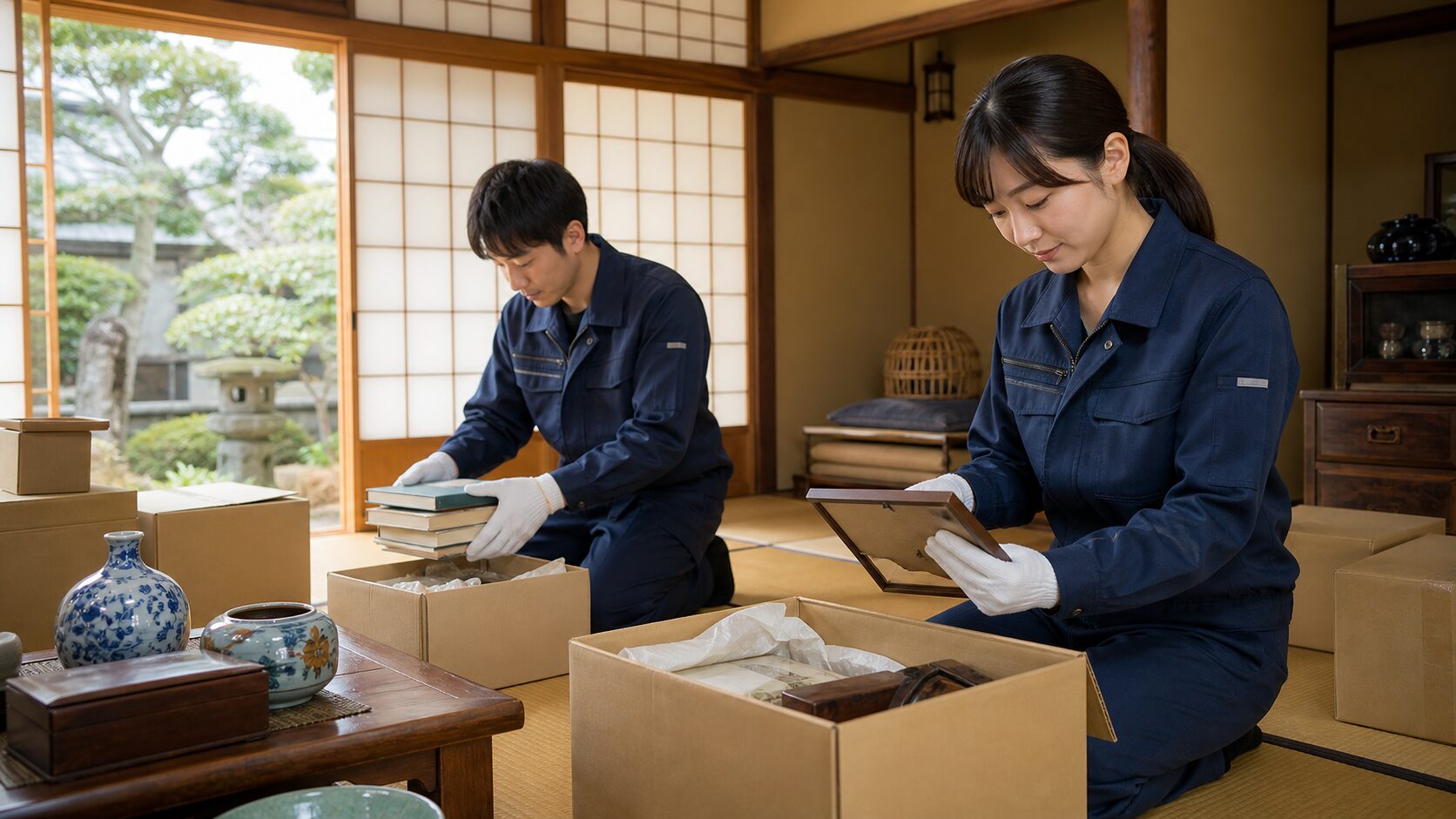 岐阜市の遺品整理・家財整理を丁寧に行うアイワクリーンのスタッフ